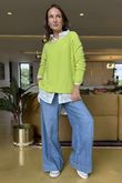 Made in Italy Conrad Body Skim Knit Jumper Chartreuse 